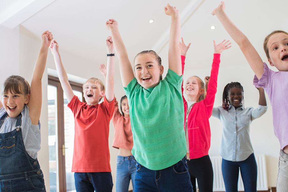 Group Of Children Enjoying Dance Class Together Group Of Children Enjoying Dance Class Together