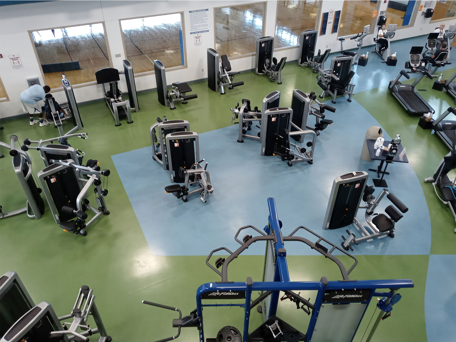 YMCA overview of the gym machines.