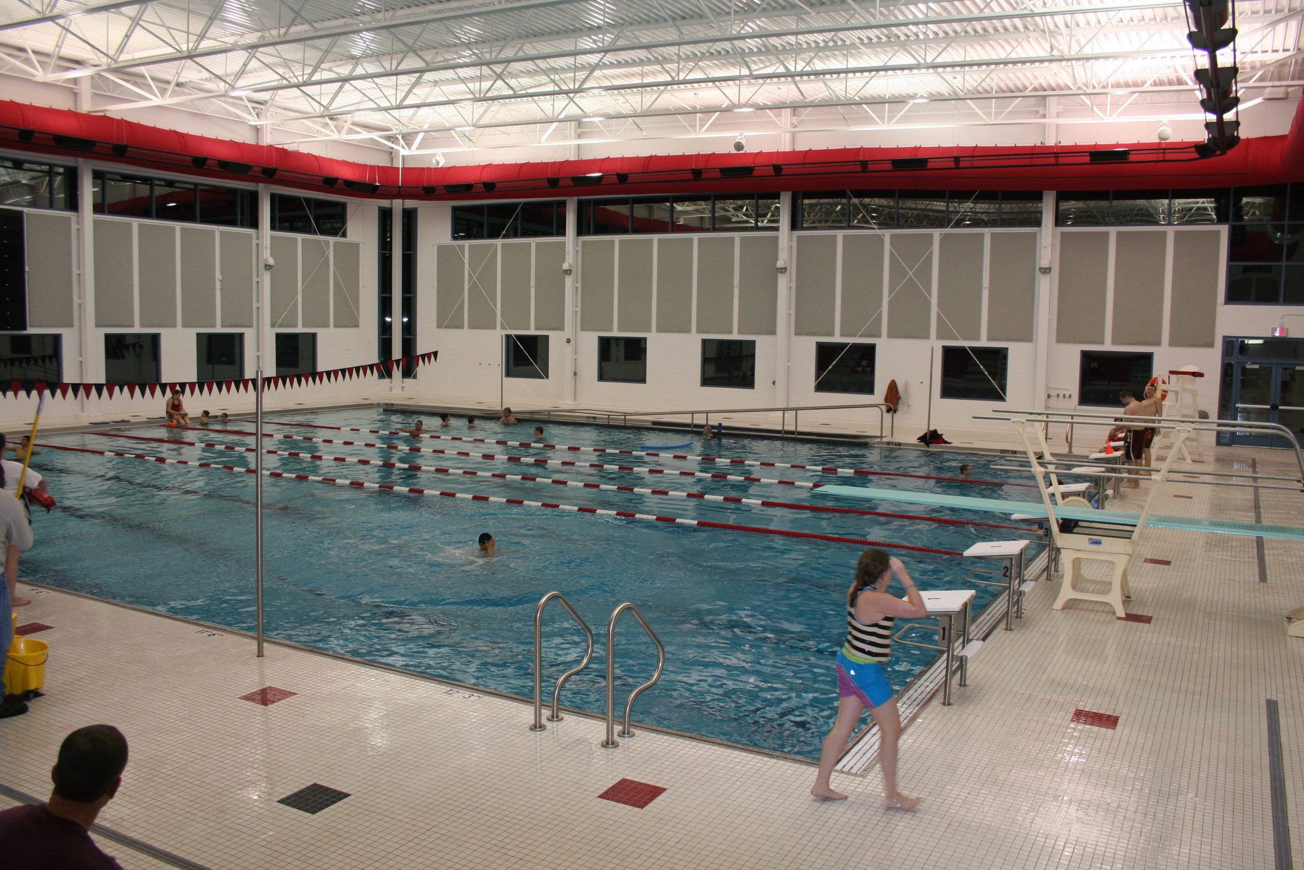 Members enjoying a swim in the YMCA lap pool.
