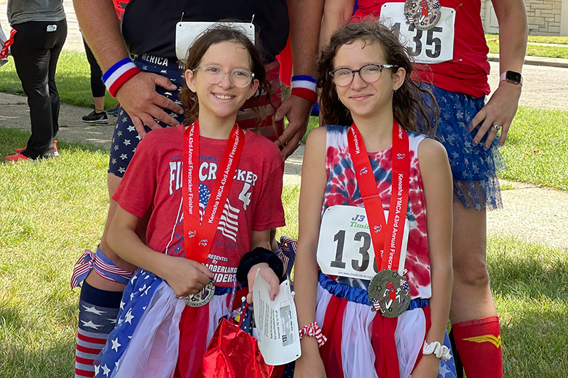 Two girls who won Spirit Award Winners.