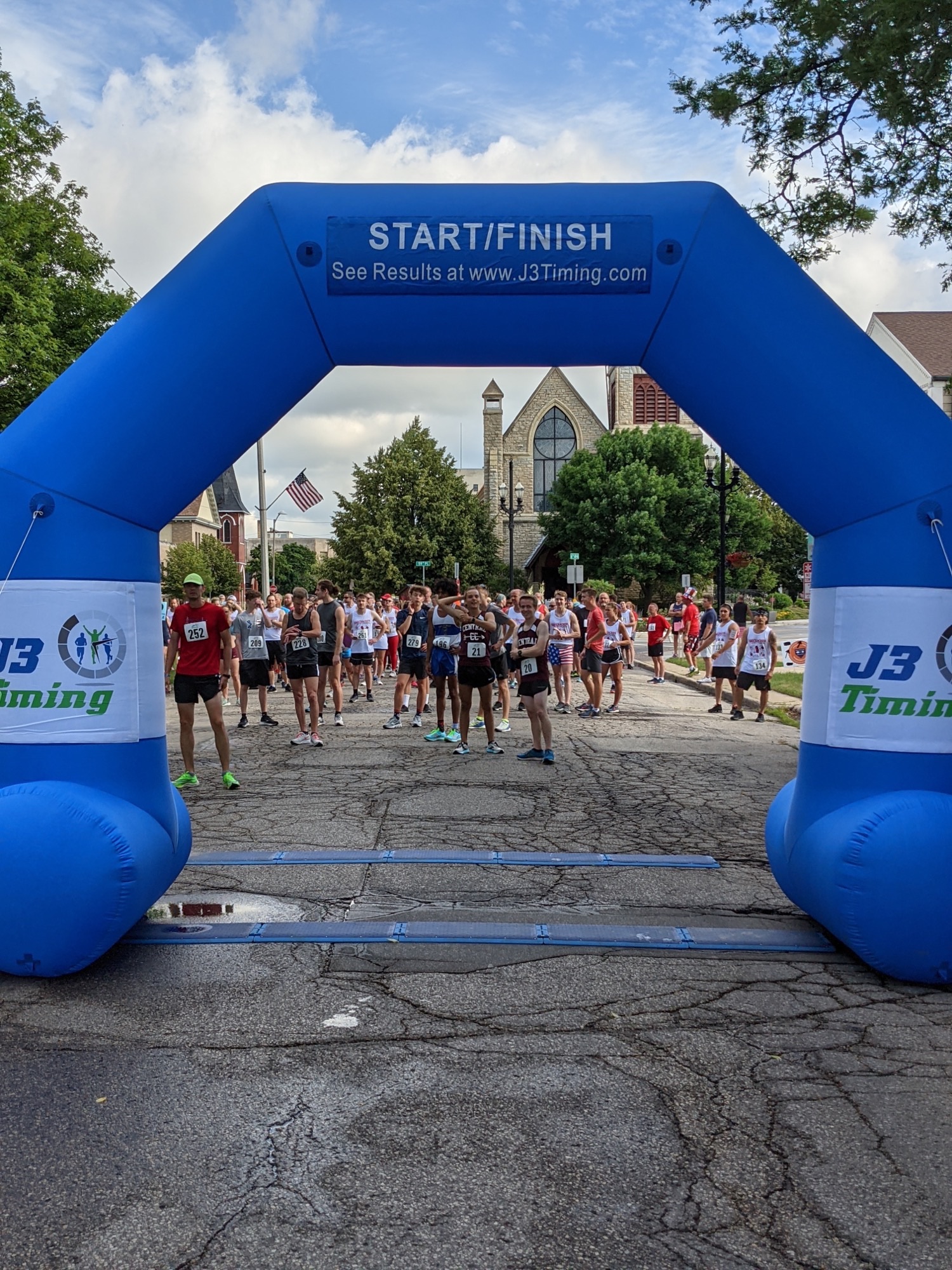 The finish line at the YMCA 5k race.