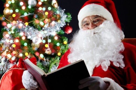 Santa reading a book Santa reading a book