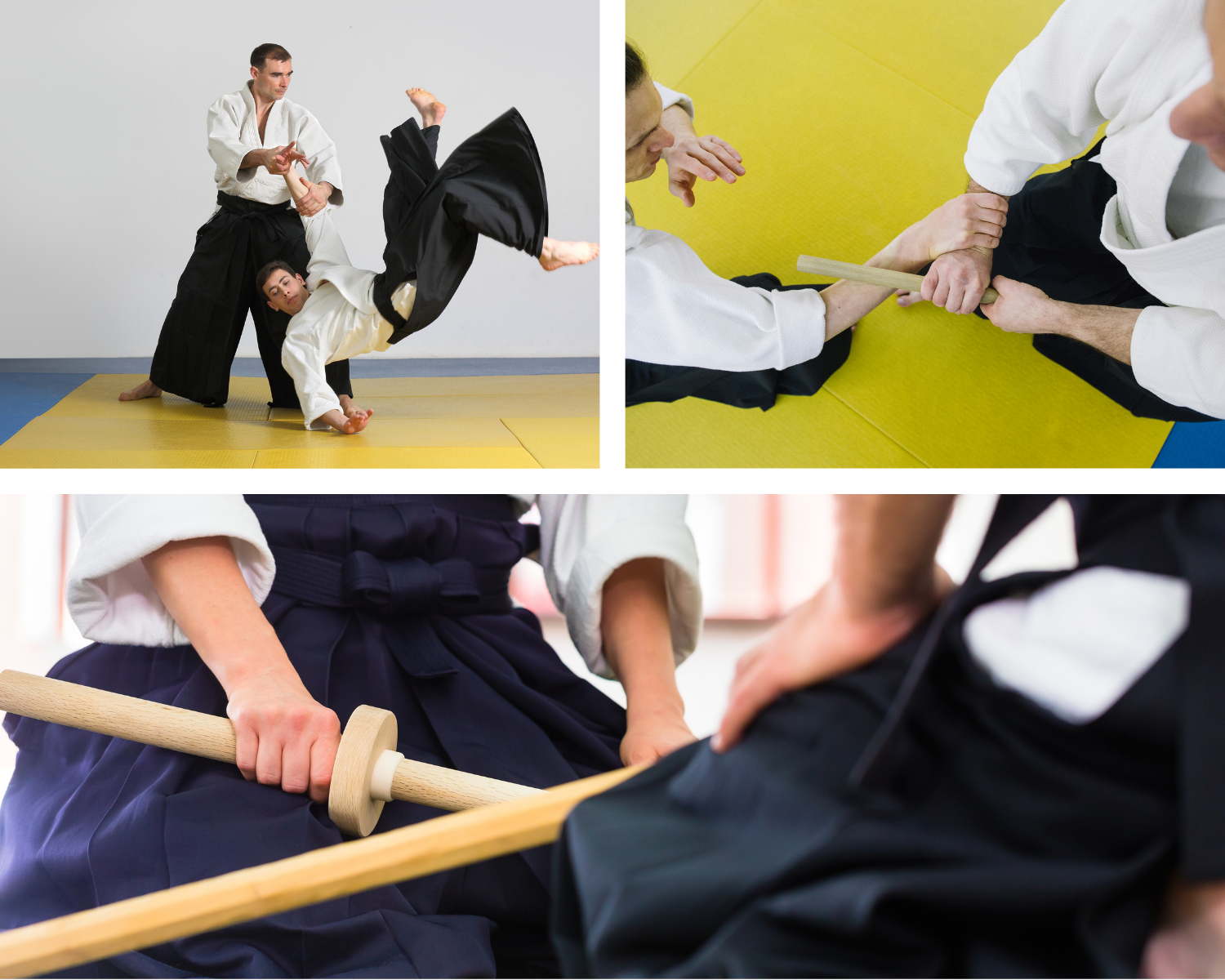 Two men practicing martial arts at the YMCA. Two men practicing martial arts at the YMCA.