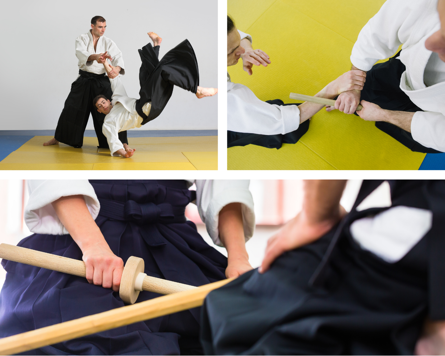 Two men practicing martial arts at the YMCA.