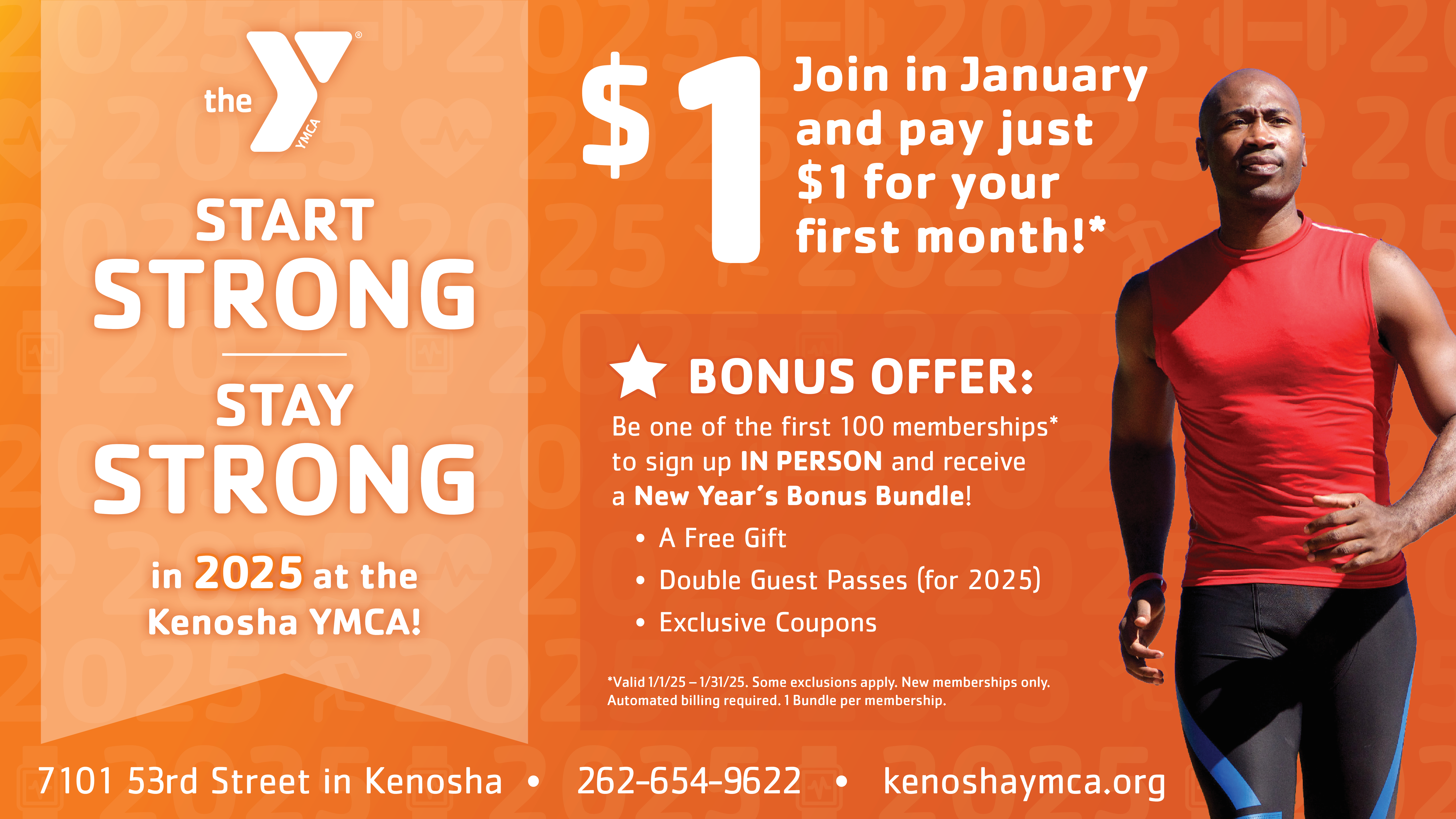 Kickstart Your 2025 at the Kenosha YMCA Join in January for Just 1